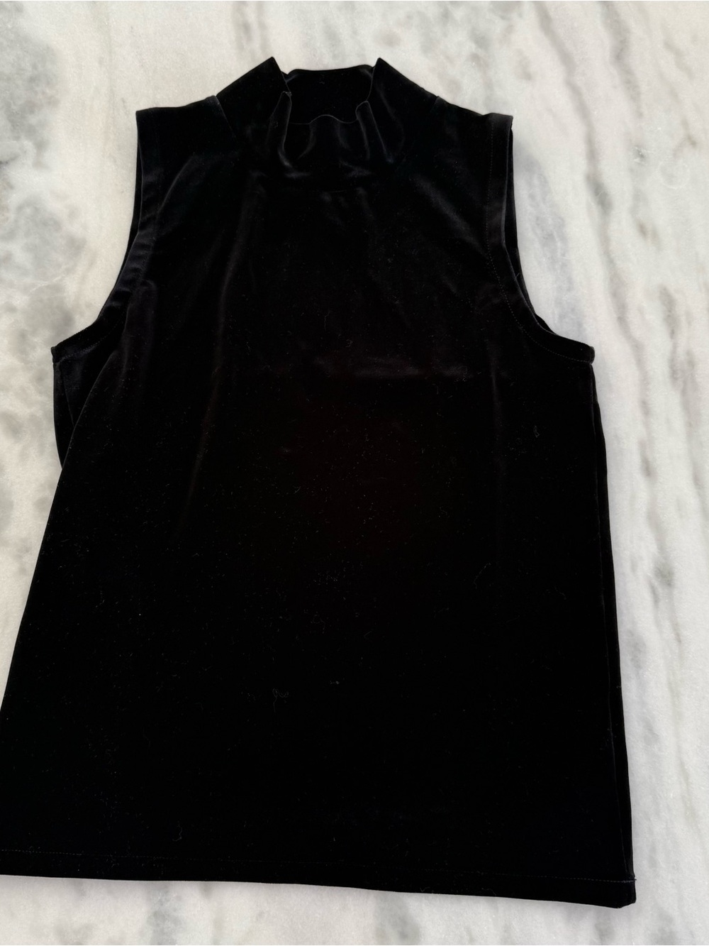 J. Crew Black Velvet Sleeveless Mock-Neck Tank